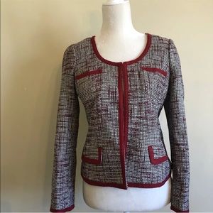 Banana Republic Womens Red Brown Tweed Blazer 8